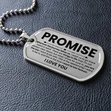 Promise for Boyfriend Dog Tag Necklace - Love You This Much